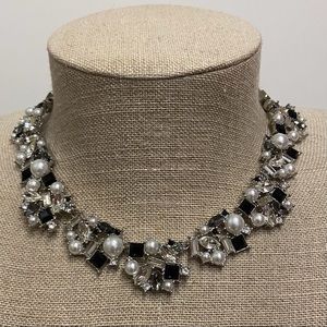 White House Black Market Black and Pearl Statement Necklace
